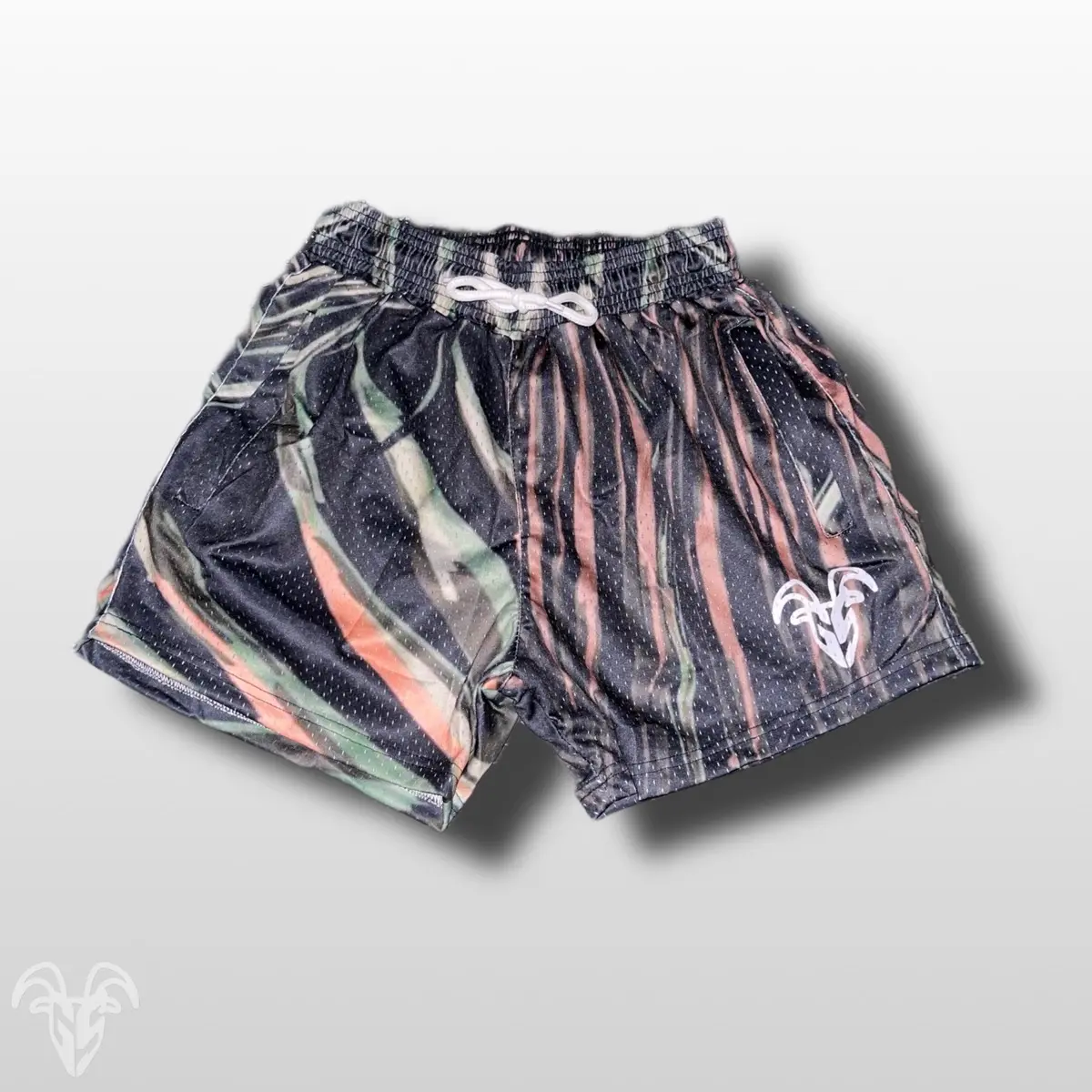Men's Goat Strength Mesh Shorts / Men's Shorts 5 inch inseam Design Elastic Menswear Zippers Athletic - Tiger Camo Stretch Stylish Striped Tropical Fabric hoochie daddy shorts