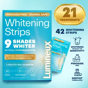 Lumineux Mineral Salt Whitening Strips 21 Treatments – Peroxide Free - Enamel Safe for Whiter Teeth - Whitening Without The Sensitivity - Dentist Formulated - Sensitivity