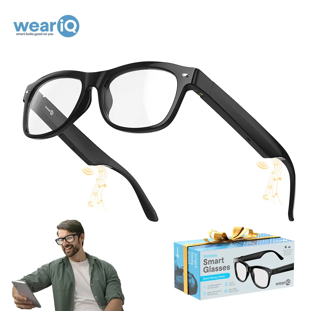 Shiny Black with Blue Light Filtering Lenses