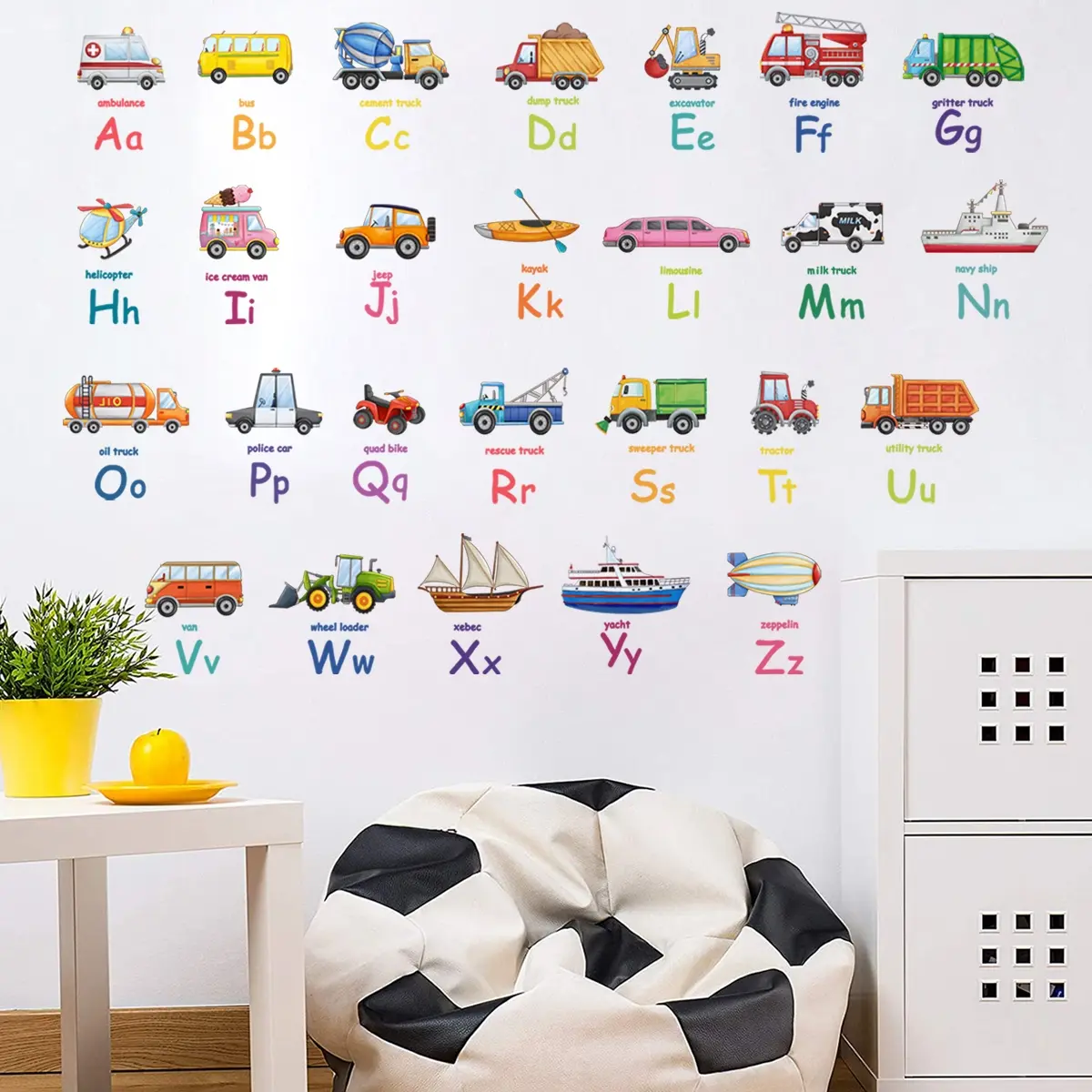 A set of two English letter car wall stickers for bedroom and living room background wall home decoration, Decorative Stickers, Wall Art Stickers, self-adhesive M11022-ZY