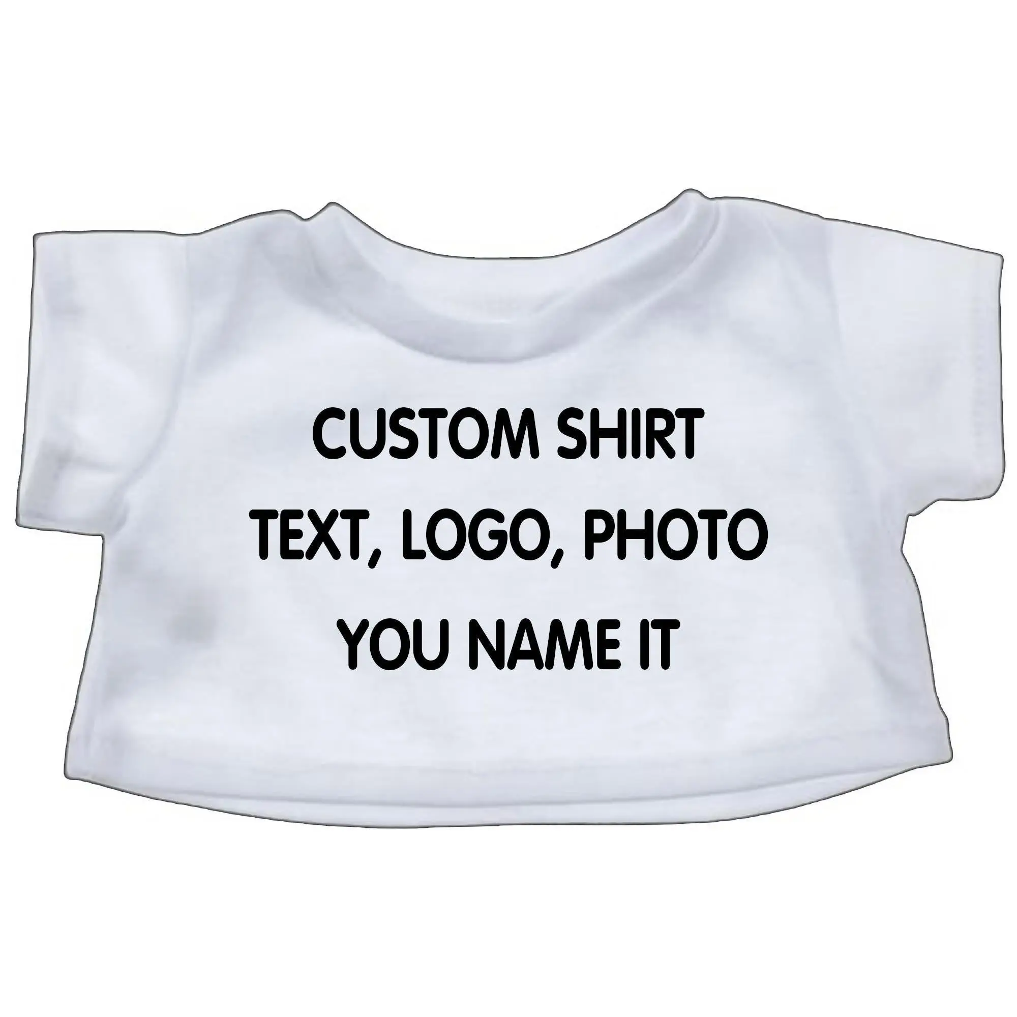 Women's Fitted Cotton Short-Sleeve Custom Stuffed Animal Teddy T-Shirt, Personalized Plushie Clothing (Fits 8 in, with Prints), Shortsleeve, Tee, Top, Tshirt