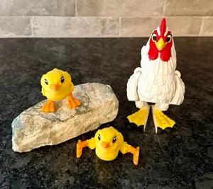 Hen and Chick Flexis Articulated 3D