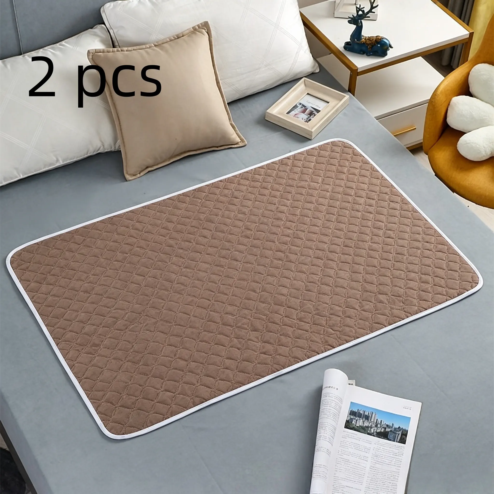 2-Pack Adult Waterproof Barrier Bed Pads, Breathable Extra Large Incontinence Mattress, Reusable Design for Elderly & Pets, Durable Fabric, Easy Clean Care Pad