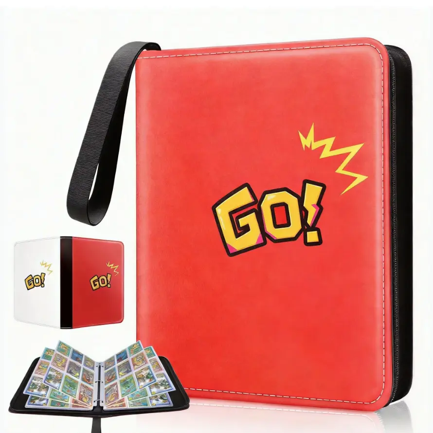 1080-Card Binder – 9-Pocket Trading Card Album with 60 Removable Double-Sided Pages, Water-Resistant PU Leather Zipper Case with Wrist Strap, Fits MTG & Sports Cards