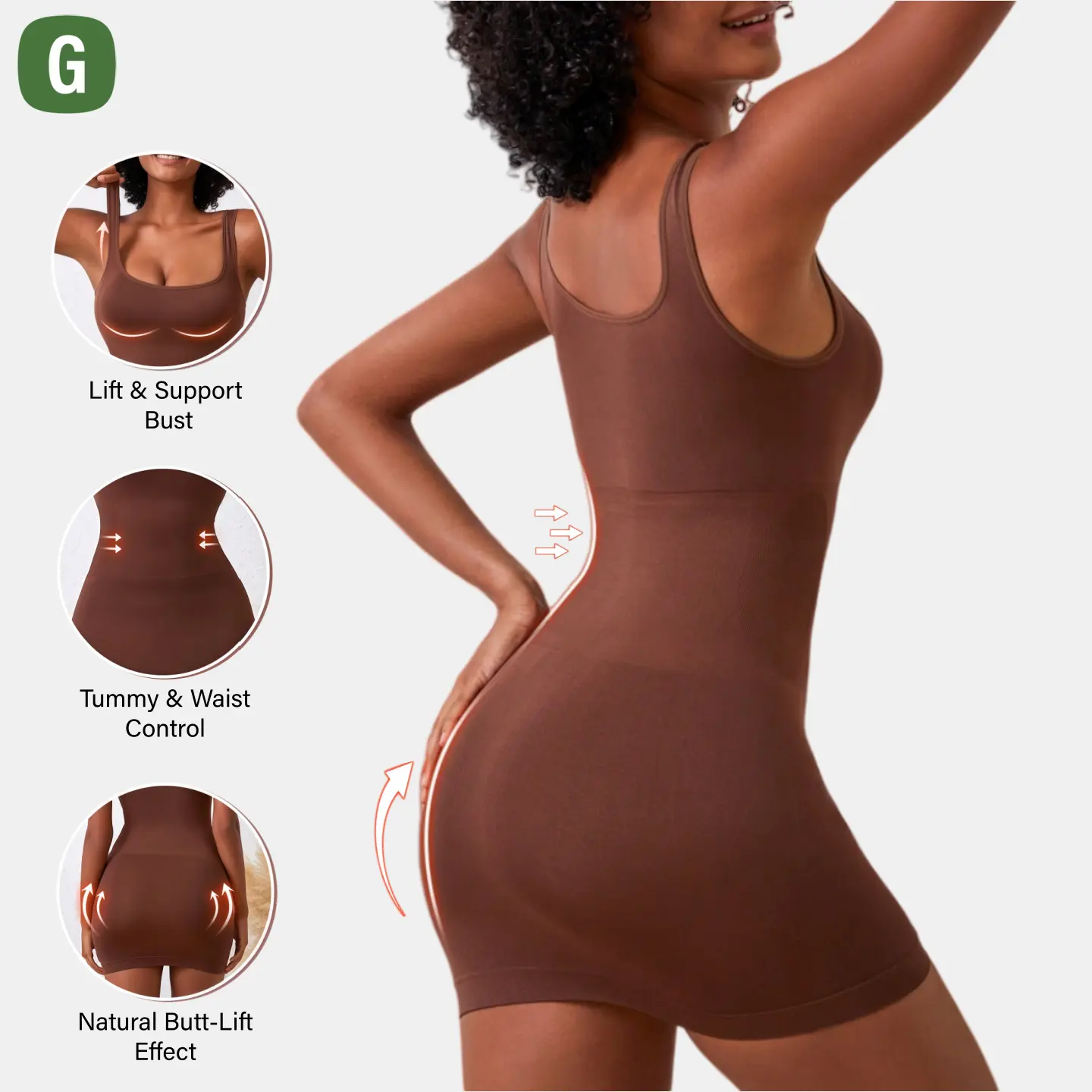 Seamless Spaghetti Strap U-neck Short/Midi Built-in Shaper Genuwii Dress, Basic Casual Fabric Womenswear, Slim Fit Cami Dress, Elegant Solid Color Cami Lounge Dress, Party Club Bodycon Dress, Summer Dresses, Vacation Outfits