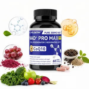 HIILEATHY NAD+ PRO MAX | 300mg NAD+, CoQ10 & Resveratrol Premium Dietary Supplement | Made in USA