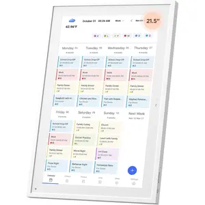 21.5" Smart Digital Calendar, Meal Schedule, Duty Chart, HD Smart Touch Screen Home Interactive Electron Calender - Built-in Digital Photo Frame Function, Wall-Mountable (white, 21.5)