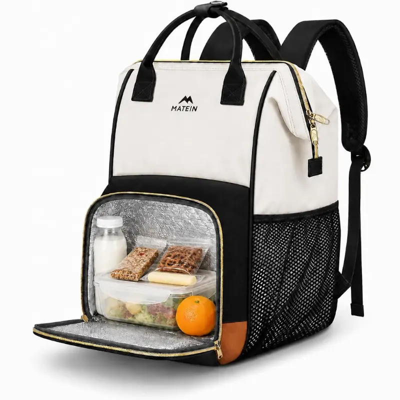 MATEIN Women's Insulated Lunch Backpack with 15.6-Inch Laptop Compartment, Water-Resistant Lunch Bag for Work, Office, Travel & Meal Prep