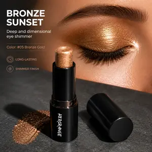 HERORANGE Shimmer Multi-Use Cosmetic Eyeshadow & Highlighter Stick, Creamy Buildable Metallic Glitter, Cut Crease Eye Brightener for Glass Skin, No-Crease Long-Wear, Essential for Everyday & Party Toasty Makeup