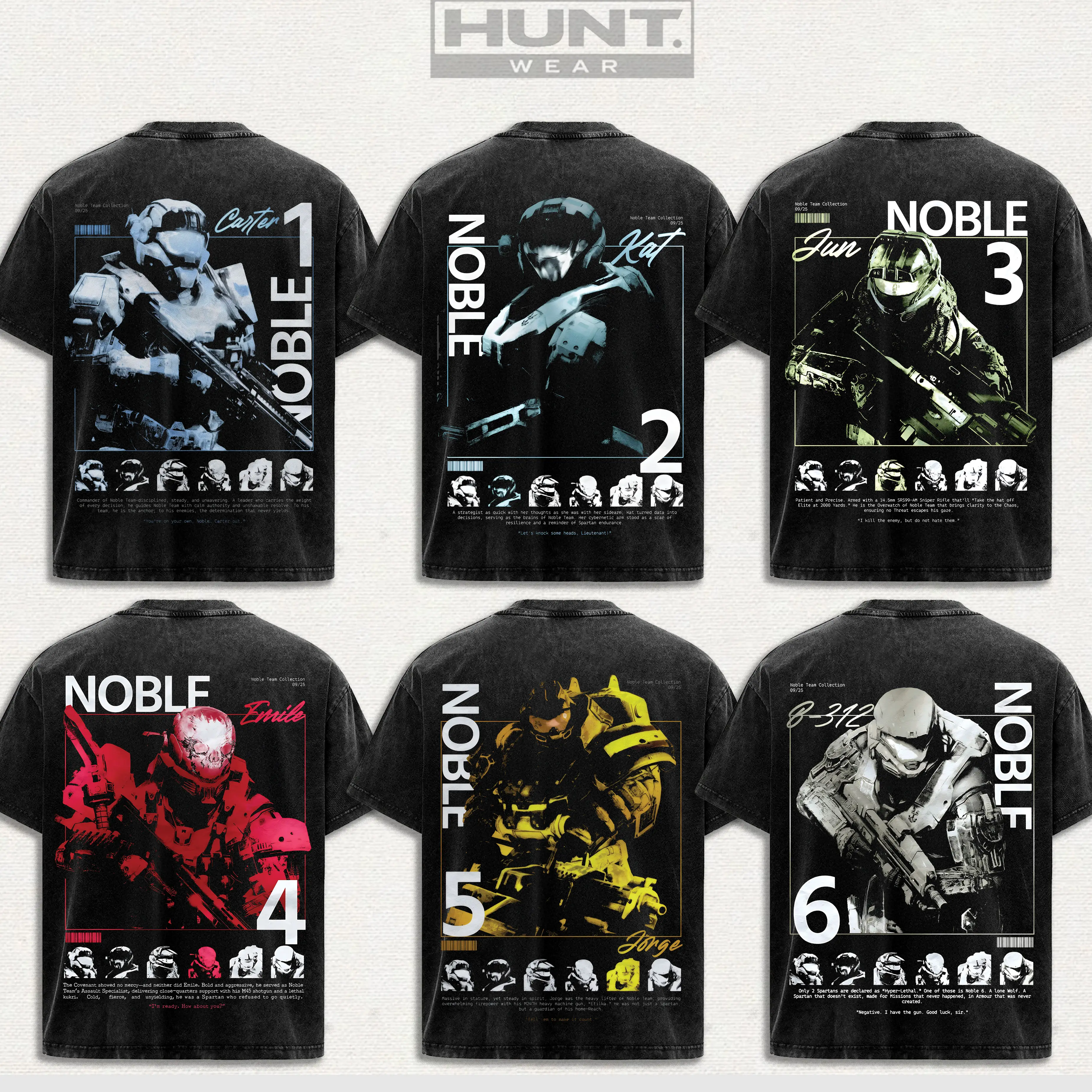 [Collection] 6 Design Noble Team Halo Reach, Remember Reach Unisex Cotton T-Shirt, RPG graphic tees Top anime manga game merch Casual Streetwear men gifts shirts men Menswear Hoodie Print Straight