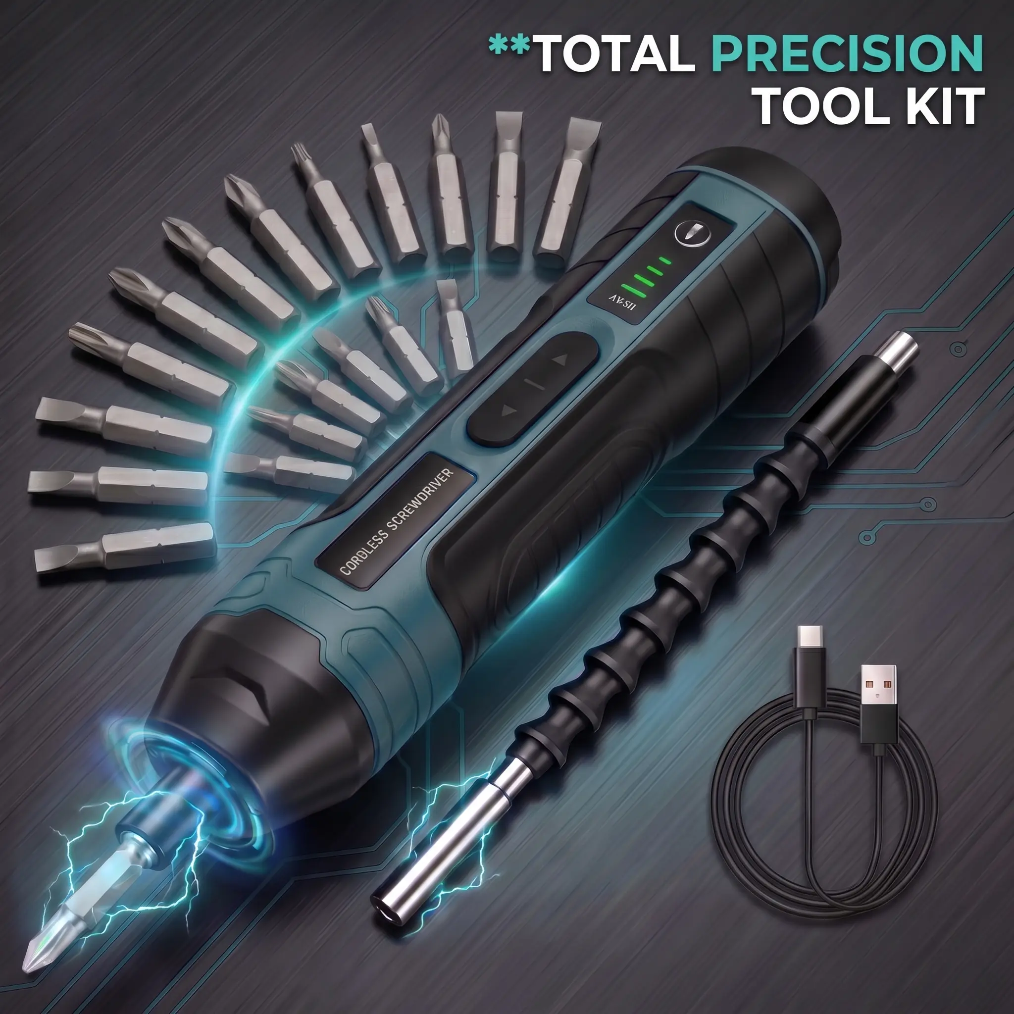 【DealsForYouDays】BoltWay 4V Electric Screwdriver Set, 20-in-1 & 105-in-1 Options, Rechargeable Cordless Screwdriver with Magnetic S2 Steel Bits, Ergonomic Handle, Forward/Reverse, Built-in LED Light for Furniture Assembly, DIY, Appliances & Bicycle Repair