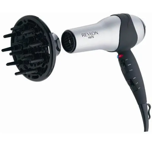 Revlon Chrome 1875W Full Size Adjustable Wind Speed Hair Dryer - 1-Year Warranty, 6 Heat & Speed Combos, Temperature Control, Hot/Cold Settings, Cold Shot/Turbo Buttons, Volumizing, Styling, Easy Cleaning, Diffuser-Compatible, Quick-Dry, New, Adds Volume