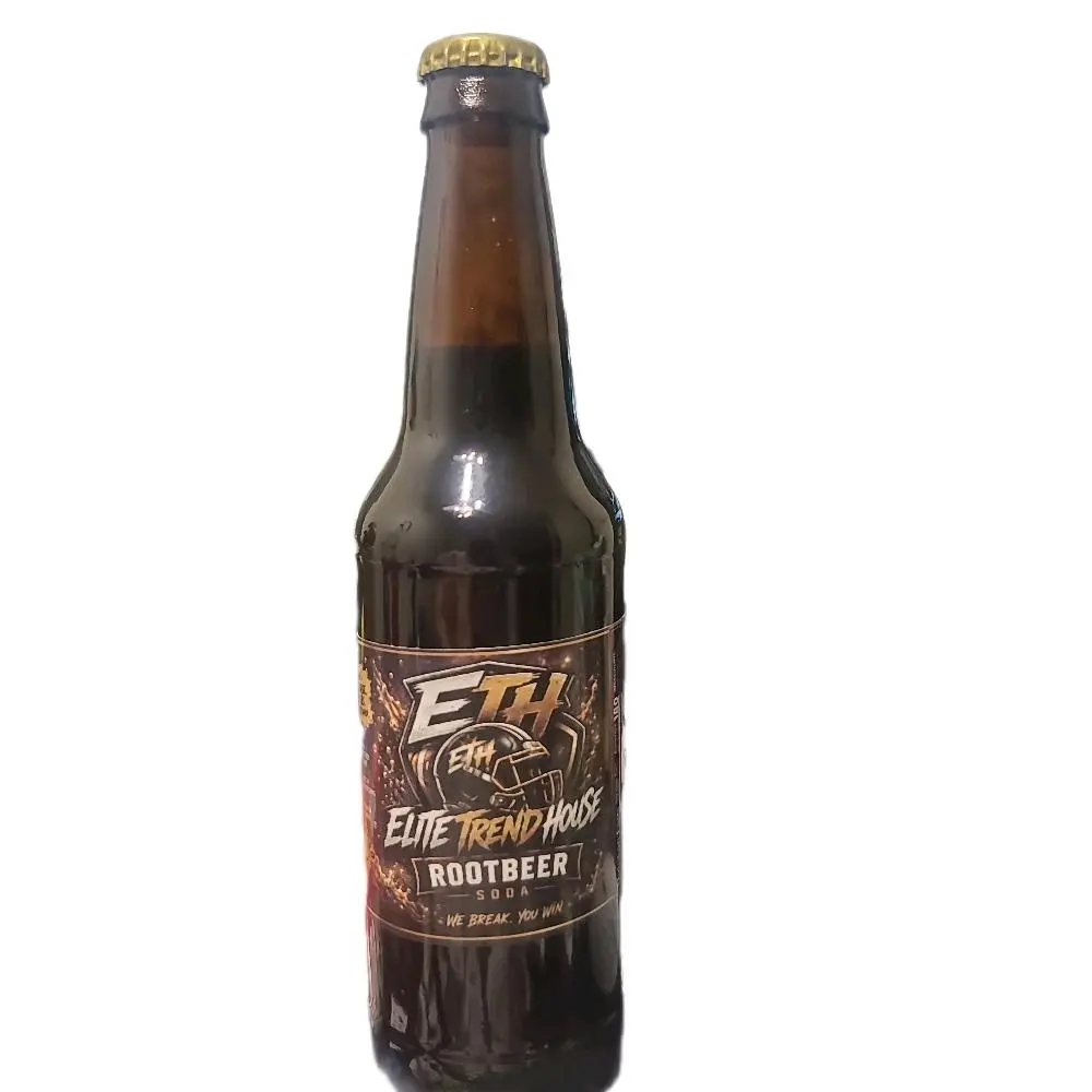 ETH Rootbeer Flavored Fizzy Drink, 4-Pack Bottled Soda Made with Natural Cane Sugar