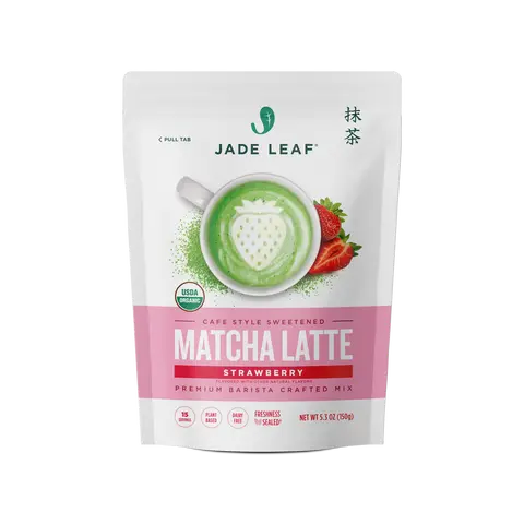 Organic Strawberry Matcha Latte Mix - Cafe Style Sweetened Beverage, Vegan & Gluten-Free, USDA Certified, 5.5 oz Coffee Blend