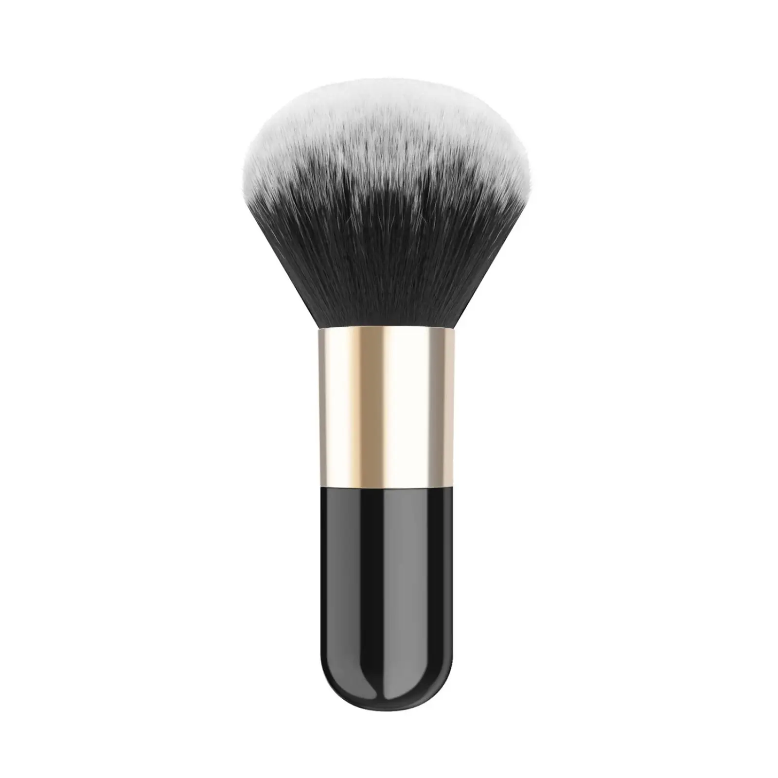 Powder Makeup Brush, Flat Kabuki Brush, Single Large Makeup Brush Soft Face Mineral Powder Foundation Brush Blush Brush for Blending Makeup, Black & Gold