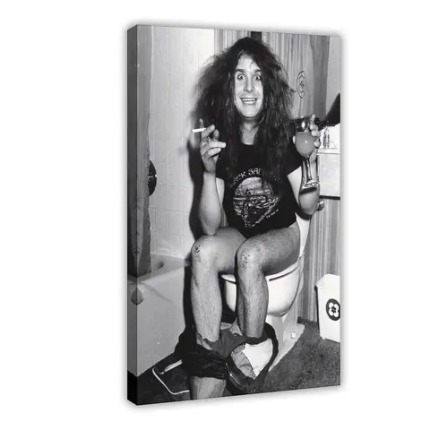 Black and White Newspaper-Inspired Rock and Roll Artistic Graphic Print Poster, Eco-Friendly UV-Protected Waterproof Wall Art, 20x30inch(50x75cm) & 24x36in Sizes, Unique Room Decor Decoration for Indoor Bathroom Use