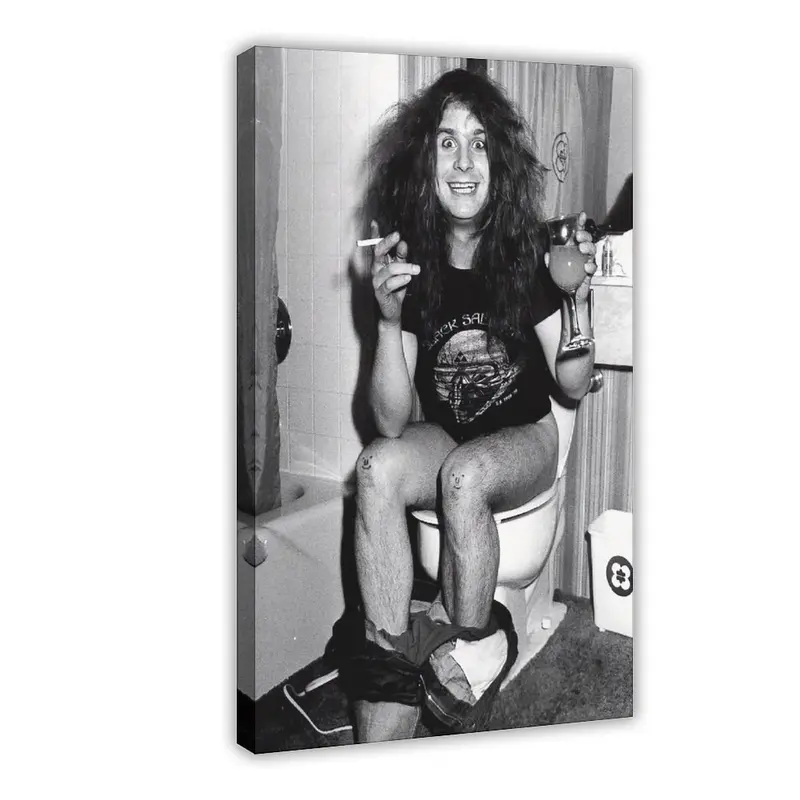 Black and White Newspaper-Inspired Rock and Roll Artistic Graphic Print Poster, Eco-Friendly UV-Protected Waterproof Wall Art, 20x30inch(50x75cm) & 24x36in Sizes, Unique Room Decor Decoration for Indoor Bathroom Use