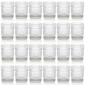 12/24PCS Clear Glass Votive Candle Holders, Tealight Candle Holder In Bulk, Vintage Candle Holder For Table Centerpiece, Wedding, Birthday Party, Bridal Shower, , Home Table Decoration