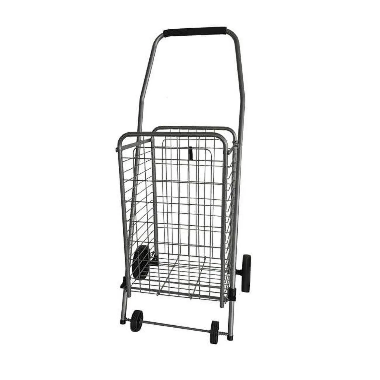 212 MAIN Collapsible Shopping Cart - Gray Steel-Frame Folding Wagon (37.6x14.8x18.5 in), Heavy-Duty Collapsible Garden Cart for Load Carrying