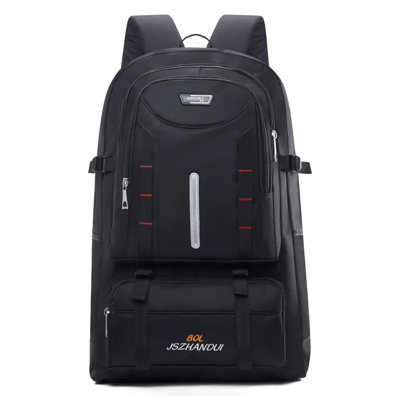 Large Black School Backpack with Red Accents - Durable, Multiple Pockets, Affordable, Ideal for Daily Use & Travel (Functional Luggage Bag)