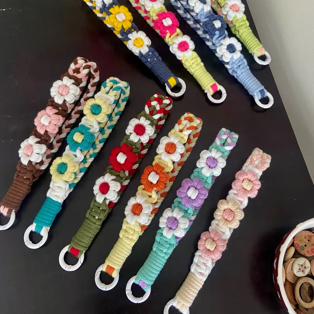 [NEW] Handmade Macrame Phone Wrist Strap – Keychain & Bag Charm (Free Phone Patch)