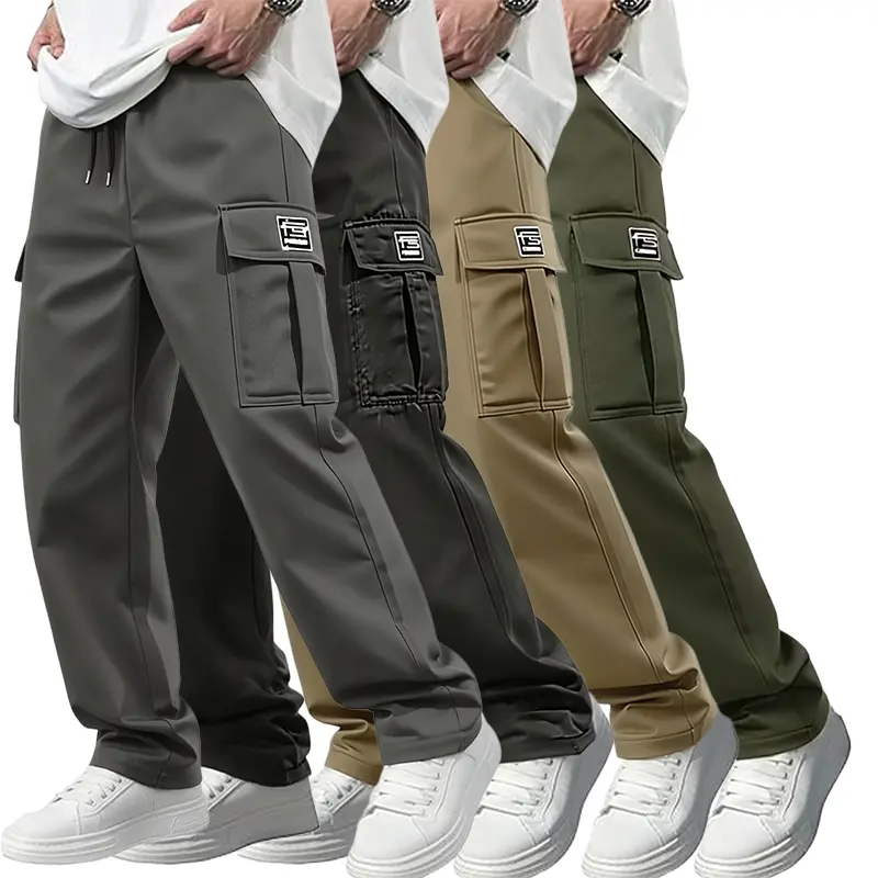 Dark gray + black + khaki + army green