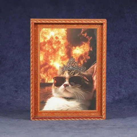 1PC Fun Cat Refrigerator Magnet, Mini Photo Frame Fridge Magnet, Photo Magnets, Decorative Fridge Magnets, Home Decor & Festive Decoration, Great Holiday Gift Idea, Magnetic Item