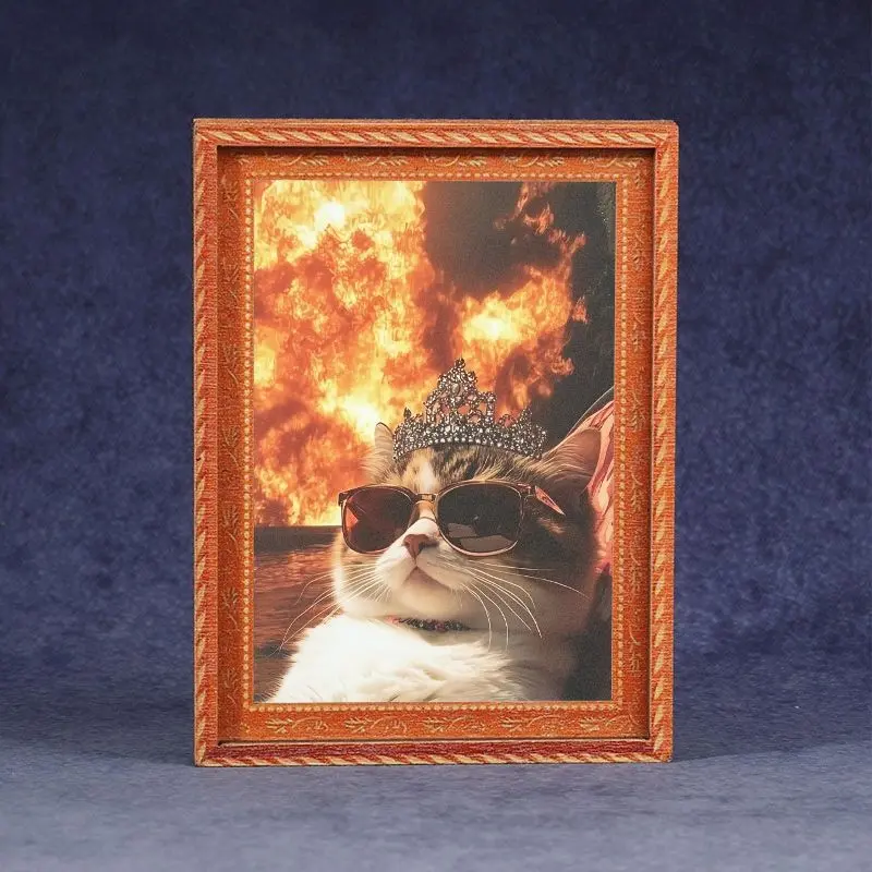 1PC Fun Cat Refrigerator Magnet, Mini Photo Frame Fridge Magnet, Photo Magnets, Decorative Fridge Magnets, Home Decor & Festive Decoration, Great Holiday Gift Idea, Magnetic Item