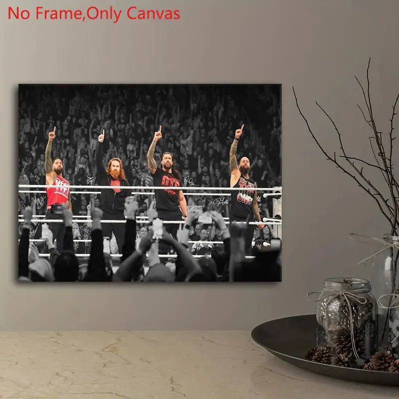 1 piece/set frameless canvas painting print poster, Unframed art print, Classic pop art, The Bloodline Superstar Roman Reigns, perfect gift for Professional Wrestling lovers, ideal gift for home spaces, wall decor, Artwork For Walls