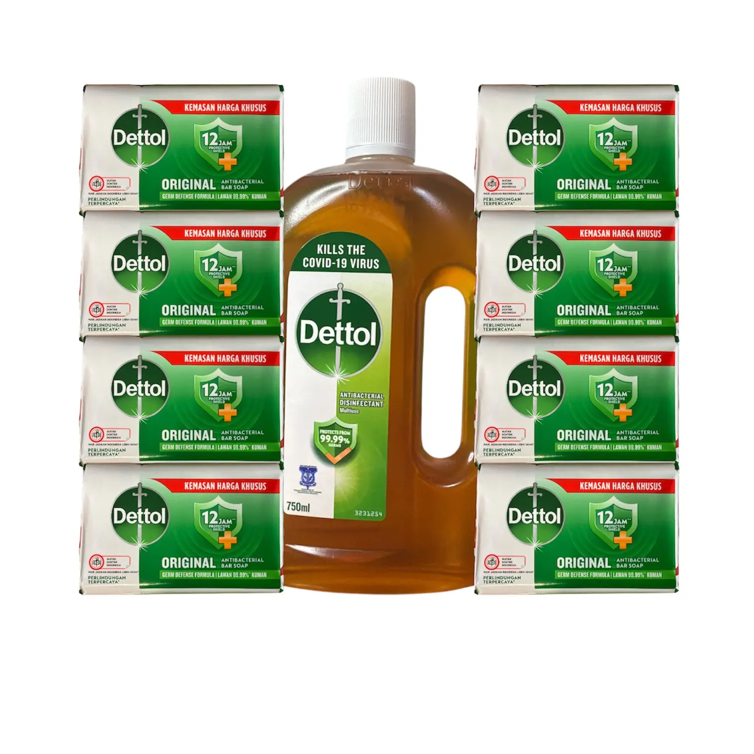 Dettol Original Soap & Liquid Cleanser Bundle - 8 x 100g Bars, 750mL w/ Different Variations Body wash