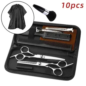 9/10pcs/set Hair Scissors Set Professional Barber Scissors Stainless Steel Hair Cutter Thinning Tools High Quality Salon Hairdressing Shears