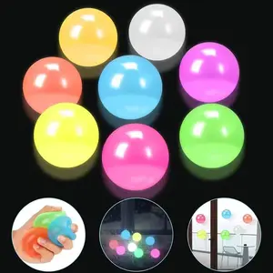 Luminous Sticky Ball Toys Glow In The Dark Sticky Dark Ceiling Wall Balls Decompression Squeeze Toy For Kids Adults Gifts