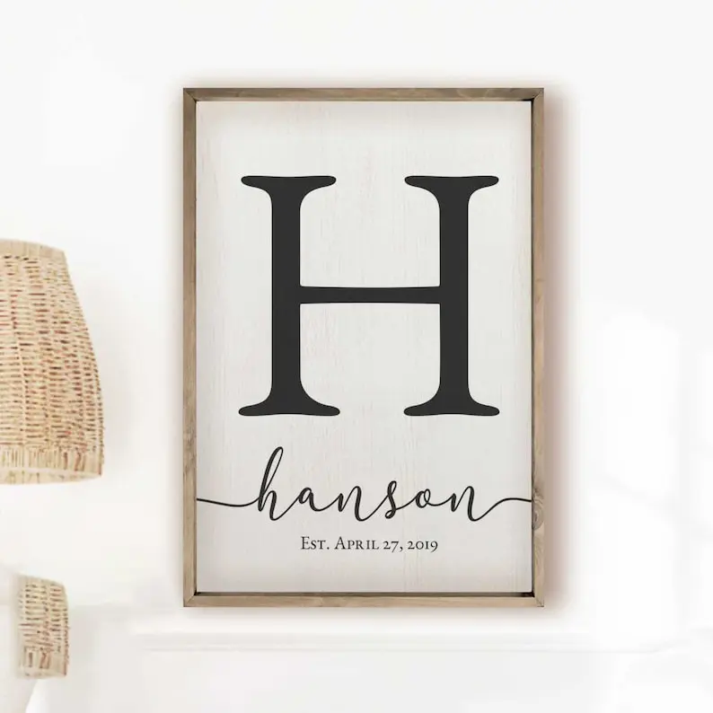 Personalized Family Name Sign, Custom Wooden Monogram, Housewarmings Gift, Handmade Rustic Decor