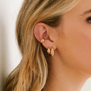 KOPERIN 3 Pairs Hoop Earrings for Women Clip Chunky Cartilage Earrings Dainty Huggie Jewelry Gift for Fashion