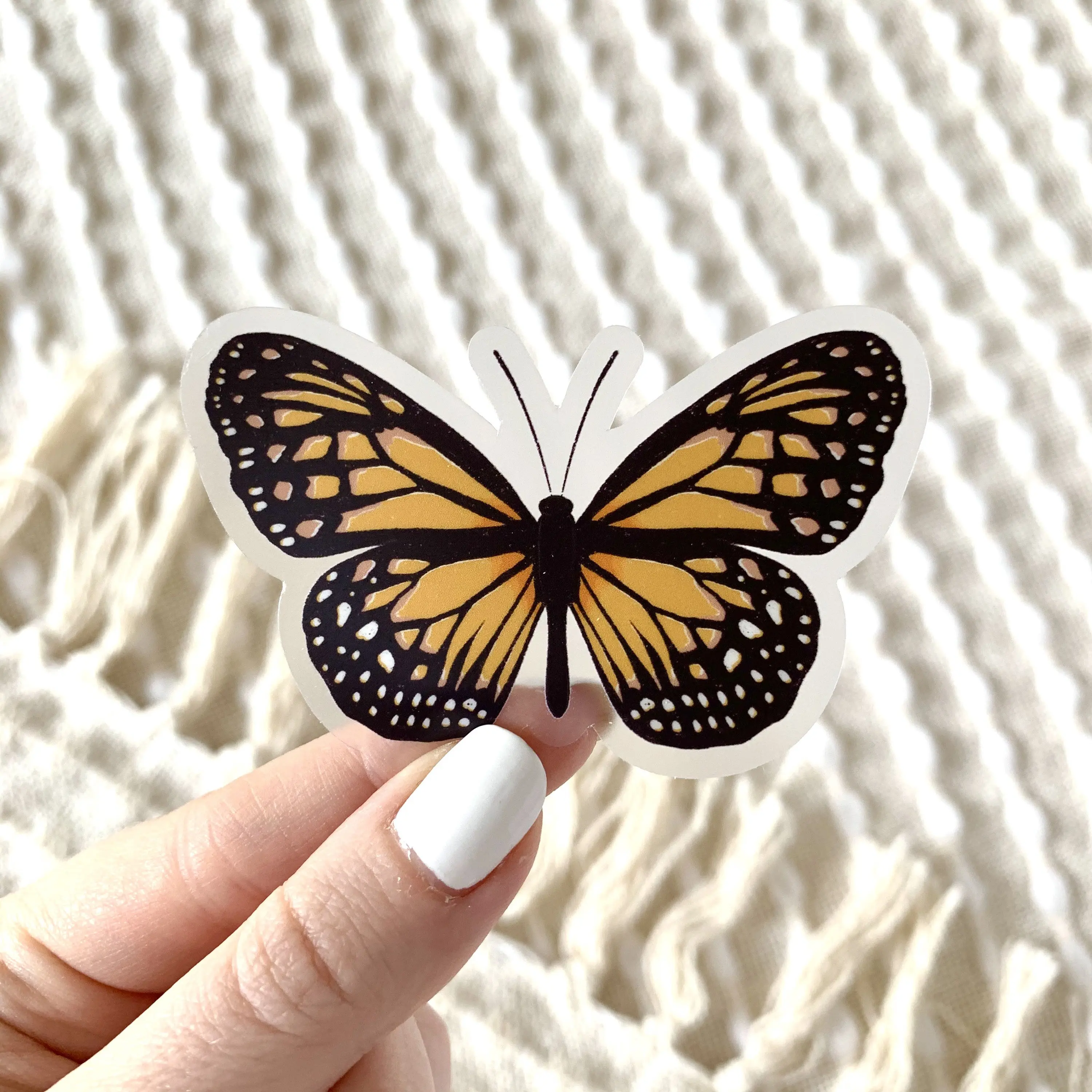 Elyse Breanne Design Decorative Vinyl Print Painted Lady Butterflies Sticker - 3x1.5in, Waterproof, Removable, Peel-and-Stick for Quick DIY Styling, Weatherproof for Daily Drive, Indoor/Outdoor Use