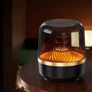 Wireless Bluetooth speaker Black Gold（A free stand is included）-Your Desk Setup Is Begging for This Crystal Clear Aesthetic Speaker 0 Includes a handheld fan