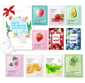 Kaely 10 Pack Variety Face Masks for Kids, Kids Face Mask Spa Day Kit Supplies, Spa Party Favors for Teens Girls Women, Sheet Facial Mask Skincare Gifts Set, Hydrating Nourish for All Skin Types, 02