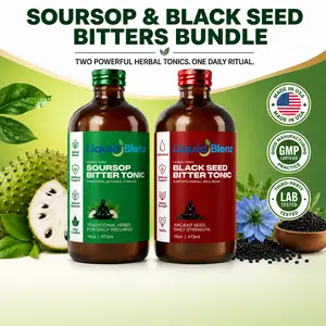 Soursop & Black Seed Bitters Bundle | Herbal Liquid Tonic with 65+ Botanicals — Soursop, Black Seed, Sea Moss, Moringa & Ginger | Non-GMO, Vegan, USA-Made (2x 16 fl oz)