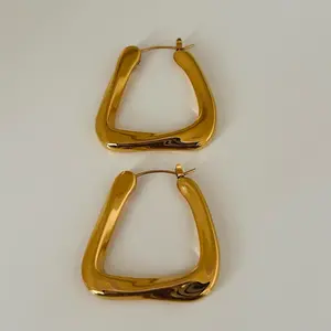 Emiliana Earrings | Gold Geometric Statement Hoops | Stainless Steel