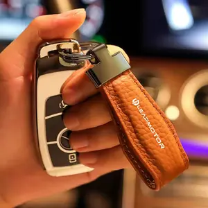 Premium Real Sheepskin Keychain, Minimalist Leather Key Charm, for Car Keys & House Keys, Leapmotor T03 S01 C11 C01 Reev