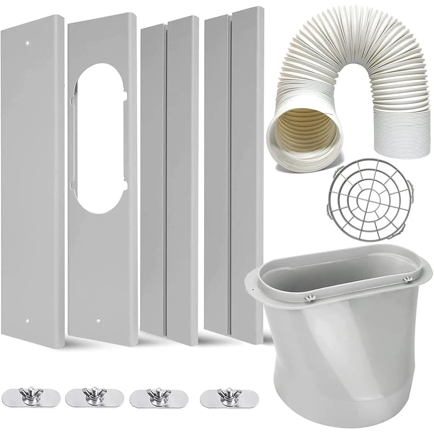 Portable Air Conditioner Kit with Hose, Adjustable Window Seal with 5.9 Inch Diameter 59" Length Hose for Vertical/Horizontal Window