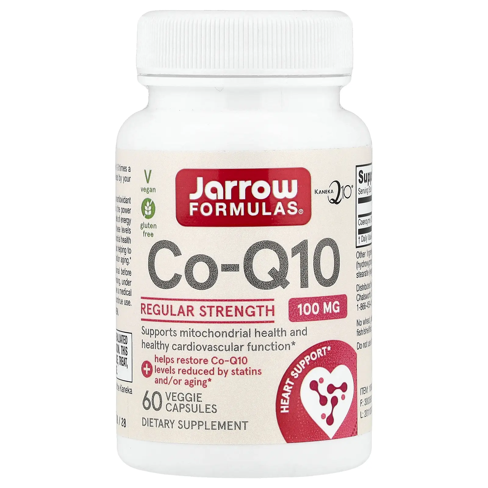 Jarrow Formulas Co-Q10, 100 mg, 60 Veggie Capsules