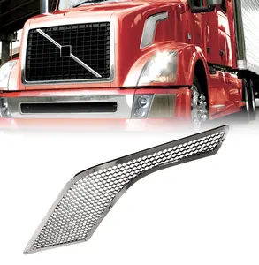 TORQUE Replacement Chrome Side Hood Air Intake Grill Grille for 2003-2017 Volvo VNL Semi Trucks Driver Left Side LHD (TR018-L)