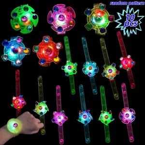 10pcs Glow-In-The-Dark Fidget Spinner Bracelet Rings, Fun Party Gifts for Kids Aged 4-12, Ideal for Halloween and Christmas Goodie Bags, Party Favors Assortment