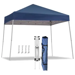 Grezone Pop Up Canopy Tent,10 x 10 ft,250 D PU Silver Coated Tarp with Portable Bag,Waterproof and Sun Shelter Gazebo for Outdoor Party,Camping,Commercial Events Rainwater Slides Off,Uv Protection Glide Truss Washers Aluminum Beam Joint