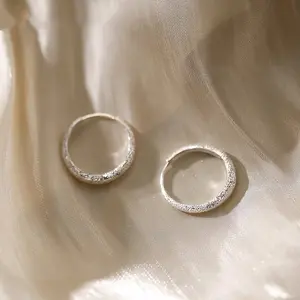 Women's 925 Sterling Silver Large Hoop Earrings, Hypoallergenic, Crystal Adorned CZ Diamond Embedded Stones Earrings, Fashionable Jewelry for Daily Wear & Banquets