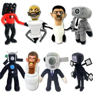 Skibidi Toilet Plush 8 Pack - 12inch Titan Speakerman Bosses Plushies Set - Stuffed Toy Cameraman Plushy Action Figure - Collectible Gifts for Kids Fans Birthdays - Toilet Toys Plush