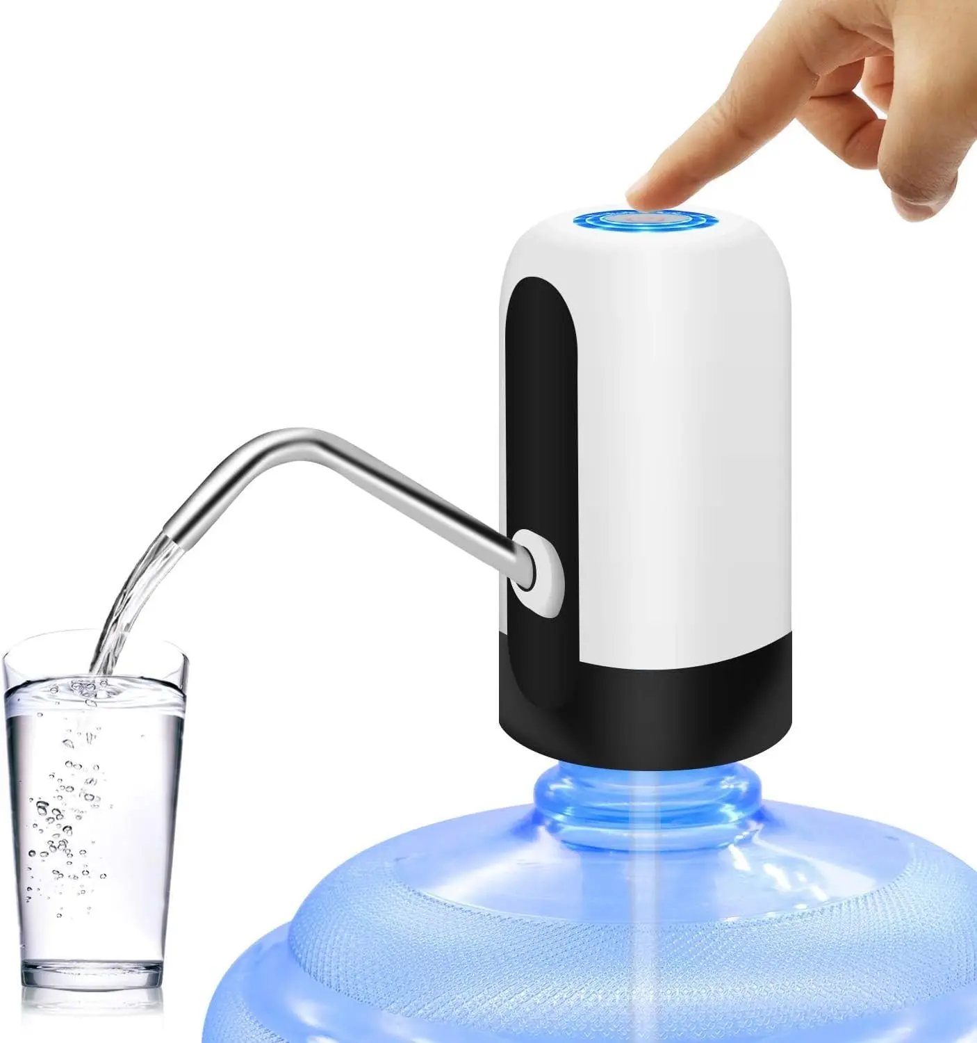 Water Dispenser for 5 Gallon Bottle, USB Charging Water Bottle Pump, Portable Drinking Water Jug Pump for Home, Office, Camping