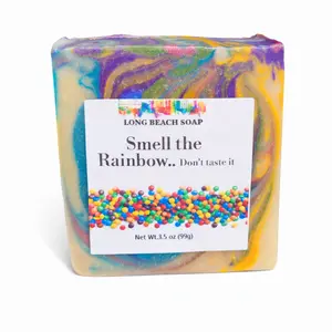 'Smell the Rainbow... don't taste it.' cold process soap bar