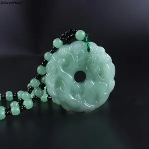 Natural Green Jade Hand-Carved Pixiu Dragon Pendant Necklace, Unisex Feng Shui Lucky Jewelry, Wealth Attraction & Protection Amulet, Auspicious Charm Perfect for Christmas, Birthday, Anniversary & All Special Gift Occasions